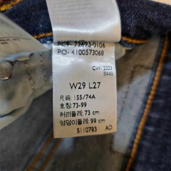 Levi's Ribcage Straight Ankle Jeans W29 L27 High Rise Button Fly Denim - Picture 8 of 9